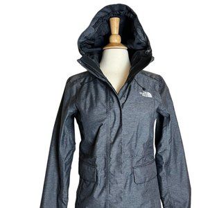 The North Face Jacket Women XS Dry Vent Hood Zip Black Gray Waterproof